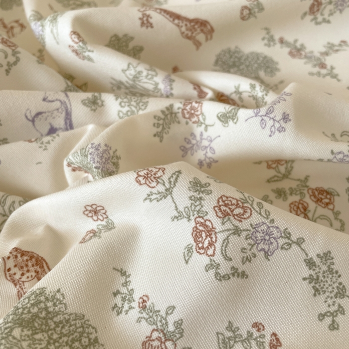 91家纺网 家纺一手货源 找家纺 诺梵家纺 2025新款有氧双层纱印花四件套 丛林絮语