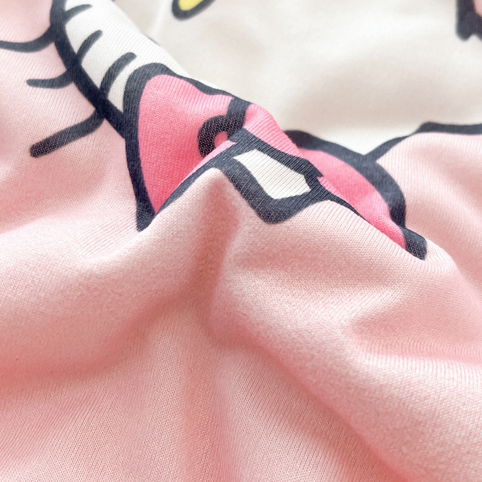 91家纺网 家纺一手货源 找家纺 金爱家2025新款A类三丽鸥高品质可组合凉感丝乳胶席牛奶丝针织棉软糯夏被四件套 乳胶席-粉粉甜筒kitty