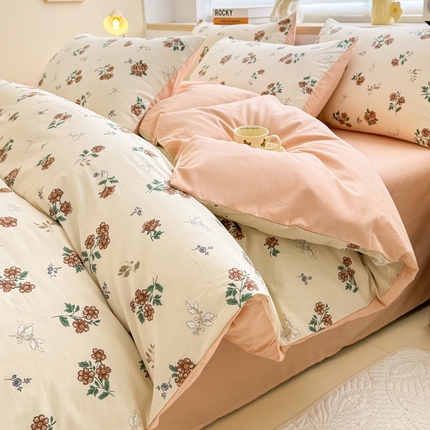 91家纺网 家纺一手货源 找家纺 （总）KA家纺 2025新款高密全棉印花软糯四件套