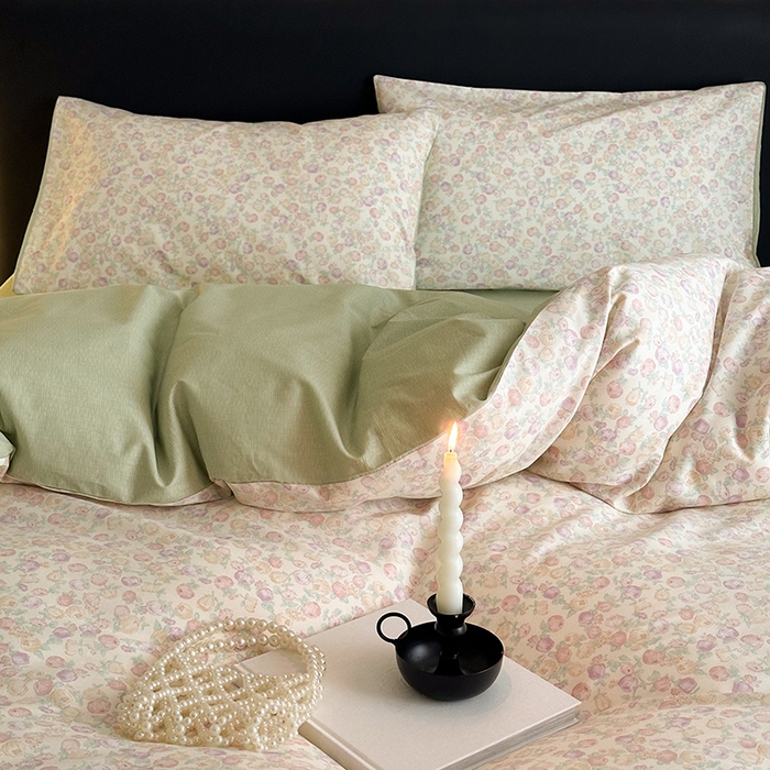 91家纺网 家纺一手货源 找家纺 典曼家纺 2025新款13372印花小清新四件套 春意盎然