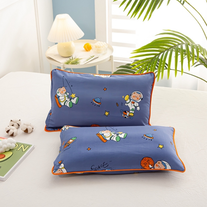 91家纺网 家纺一手货源 找家纺 萌番宝 A类新款60支长绒棉纯棉儿童枕套枕头 太空漫步