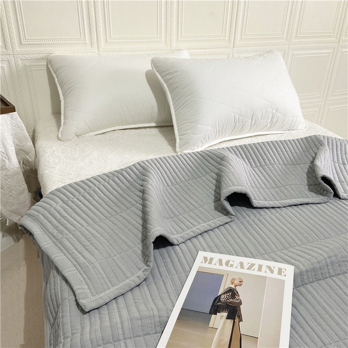 91家纺网 家纺一手货源 找家纺 卡奥家纺 2025新款有氧泡泡纱泡泡棉床盖夏被 银灰