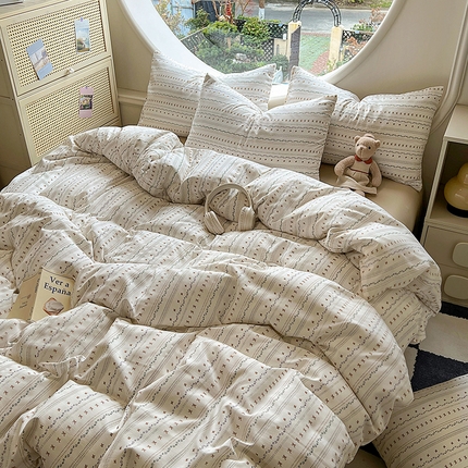 91家纺网 家纺一手货源 找家纺 （总）花漾家居 2025新款针织双层纱被套枕套四件套