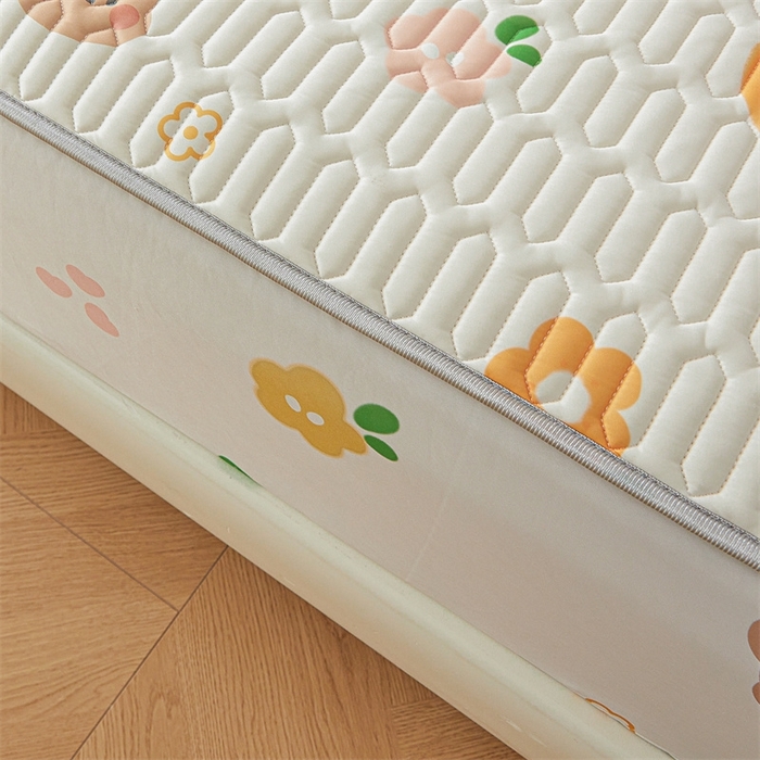 91家纺网 家纺一手货源 找家纺 雯豆2025夏季新品0.4乳胶凉席床笠款三件套凉感丝印花纯色床罩 乳胶床笠-趣多多