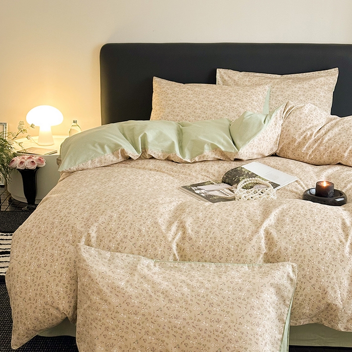 91家纺网 家纺一手货源 找家纺 典曼家纺 2025新款13372印花小清新四件套 布偶熊