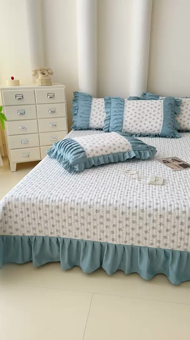 91家纺网 家纺一手货源 找家纺 ME/ERA HOME寐时代 2025新款针织双层纱韩版四件套 情书