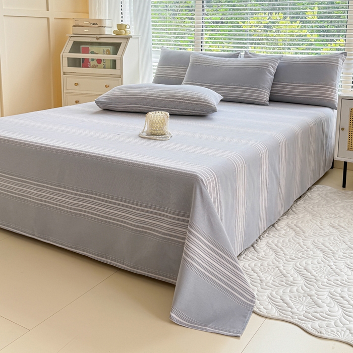 91家纺网 家纺一手货源 找家纺 仟网汇 2025新款老粗布床单粗布凉席老粗布单床单枕套单品 绅士灰