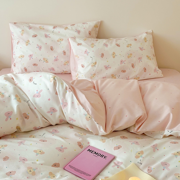 91家纺网 家纺一手货源 找家纺 典曼家纺 2025新款13372印花小清新四件套 初见