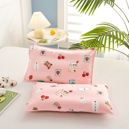 91家纺网 家纺一手货源 找家纺 萌番宝 A类新款60支长绒棉纯棉儿童枕套枕头 琦琦熊