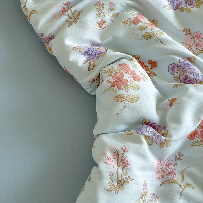 91家纺网 家纺一手货源 找家纺 诺梵家纺 2025新款有氧双层纱印花四件套 梅林春晓