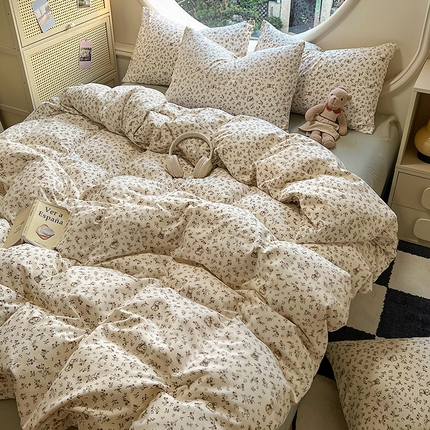 91家纺网 家纺一手货源 找家纺 （总）花漾家居 2025新款针织双层纱被套枕套四件套