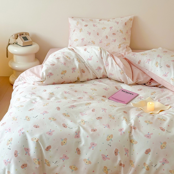 91家纺网 家纺一手货源 找家纺 典曼家纺 2025新款13372印花小清新四件套 初见