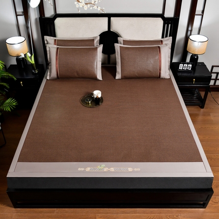 2025新款加厚藤席-夏日冰点系列凉席藤席冰藤席竹席冰丝席空调席草席乳胶席凉感豆豆席 加厚古藤席-夏日冰点 (咖啡)