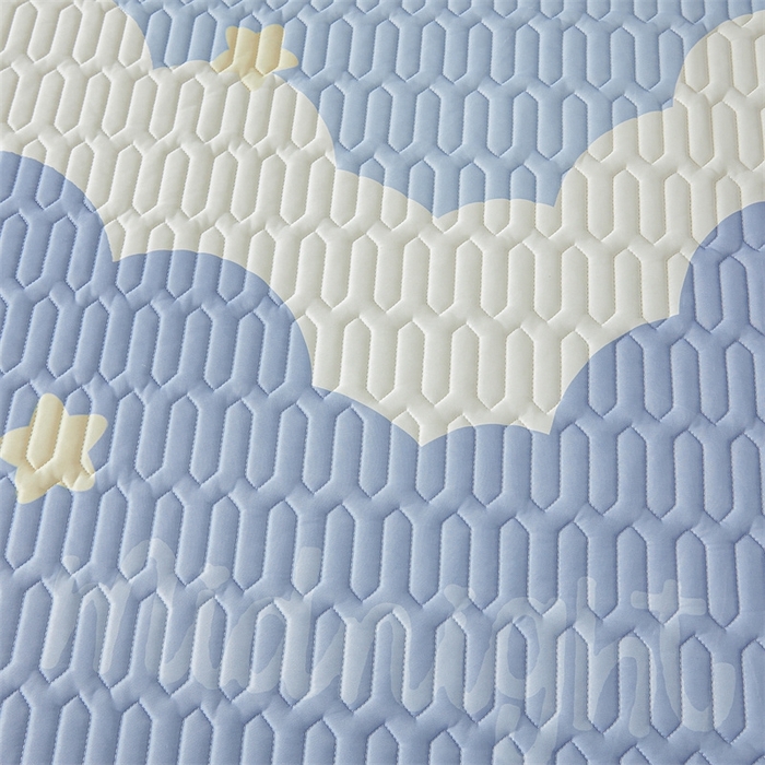 91家纺网 家纺一手货源 找家纺 雯豆2025夏季新品0.4乳胶凉席床笠款三件套凉感丝印花纯色床罩 乳胶床笠-晚安