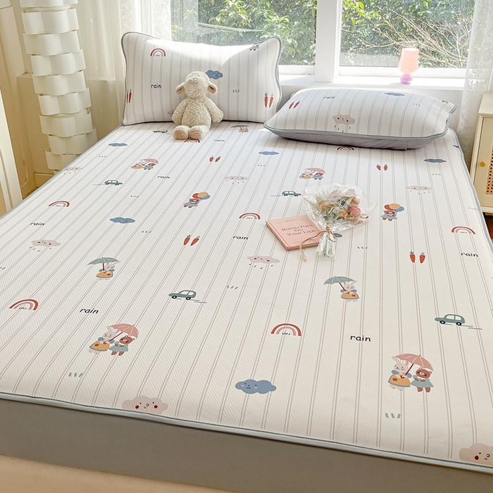 91家纺网 家纺一手货源 找家纺 星座家纺 2025新款大斜纹复合冰丝凉席-床笠款 悠悠小元-床笠款