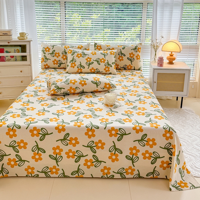 91家纺网 家纺一手货源 找家纺 仟网汇 2025新款老粗布床单粗布凉席老粗布单床单枕套单品 小桔梗