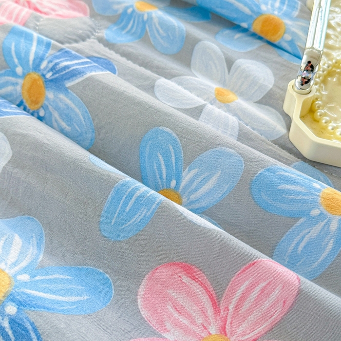 91家纺网 家纺一手货源 找家纺 好欣怡家纺 2026新款水洗棉夏被空调被被子被芯印花小清新夏凉被直播热款 水洗棉包边款-夏日浪漫