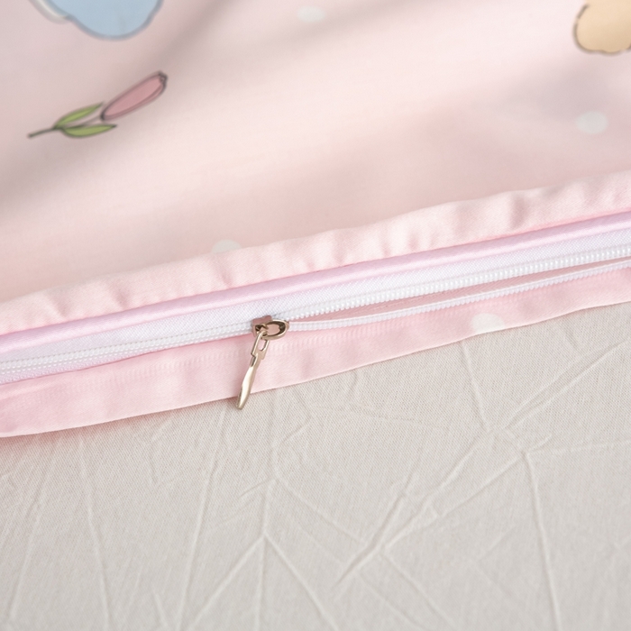 91家纺网 家纺一手货源 找家纺 萌番宝 A类新款60支长绒棉纯棉儿童枕套枕头 熊宝家族