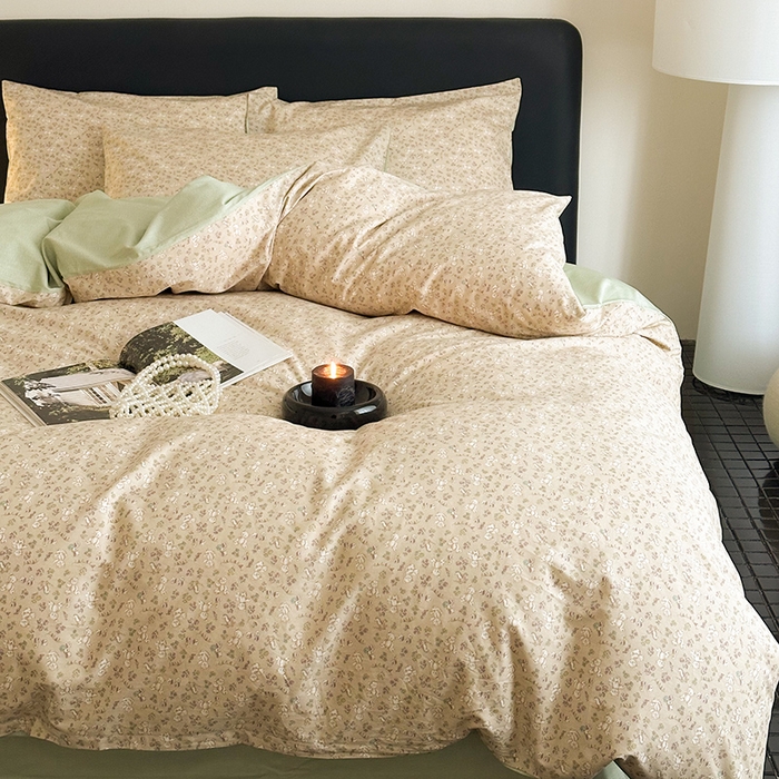 91家纺网 家纺一手货源 找家纺 典曼家纺 2025新款13372印花小清新四件套 布偶熊