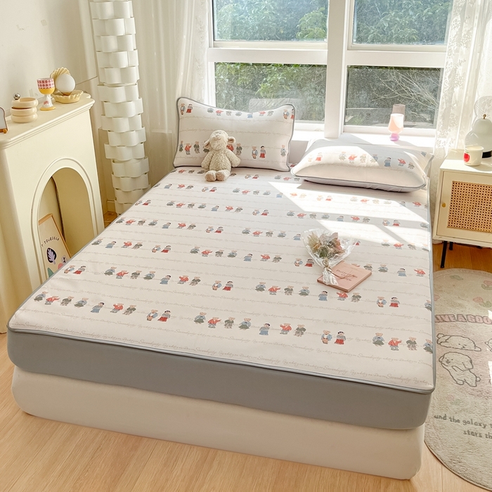 91家纺网 家纺一手货源 找家纺 （总）星座家纺 2025新款大斜纹复合冰丝凉席-床笠款