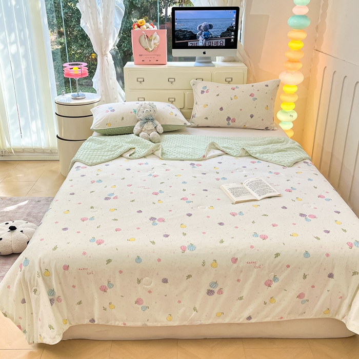 91家纺网 家纺一手货源 找家纺 羚羊语2025新款A类凉感丝冰豆豆夏凉被 七彩南瓜