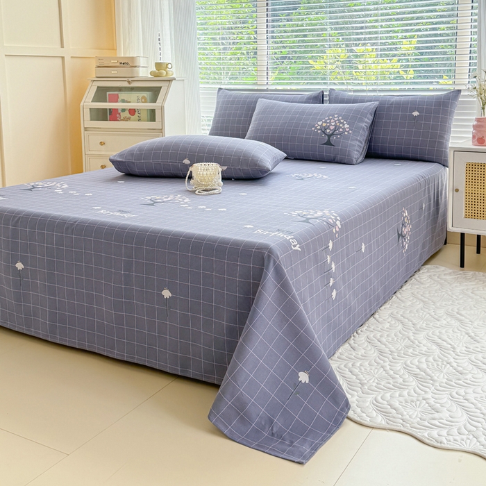 91家纺网 家纺一手货源 找家纺 仟网汇 2025新款老粗布床单粗布凉席老粗布单床单枕套单品 幸运树