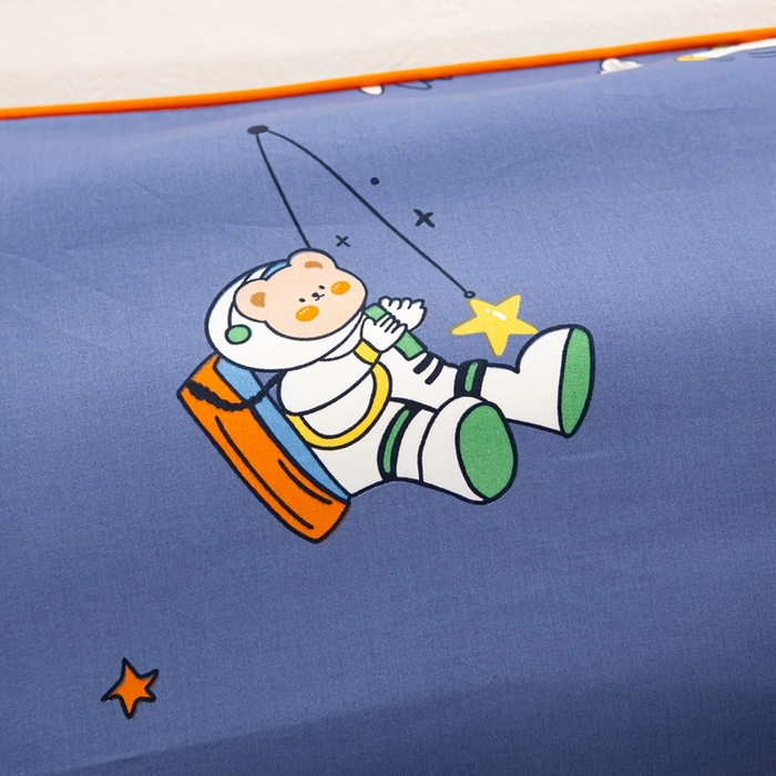 91家纺网 家纺一手货源 找家纺 萌番宝 A类新款60支长绒棉纯棉儿童枕套枕头 太空漫步