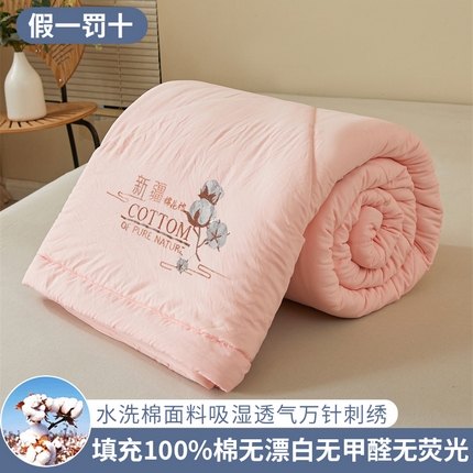 2025新款A类绣花纯色手包边新疆棉花夏被 贵族玉