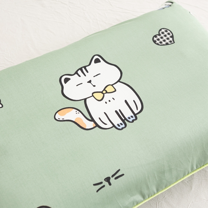 91家纺网 家纺一手货源 找家纺 萌番宝 A类新款60支长绒棉纯棉儿童枕套枕头 招财猫