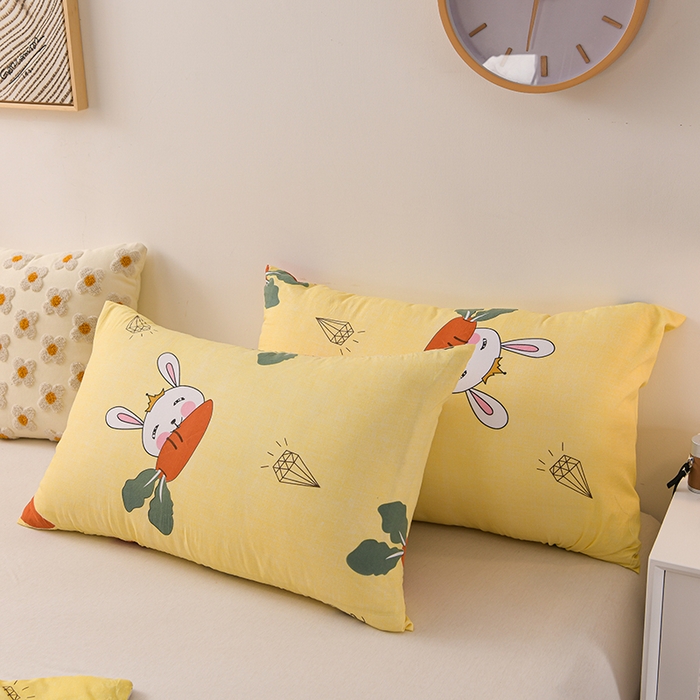 91家纺网 家纺一手货源 找家纺 鑫贝阳 2025新款亲肤水洗棉小花边印花夏被 萝卜兔