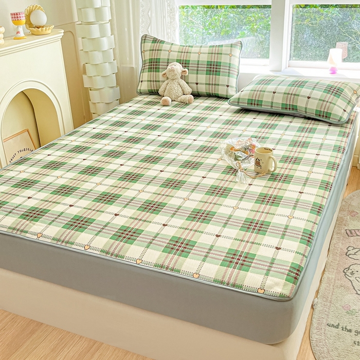 91家纺网 家纺一手货源 找家纺 星座家纺 2025新款大斜纹复合冰丝凉席-床笠款 水木年华-床笠款