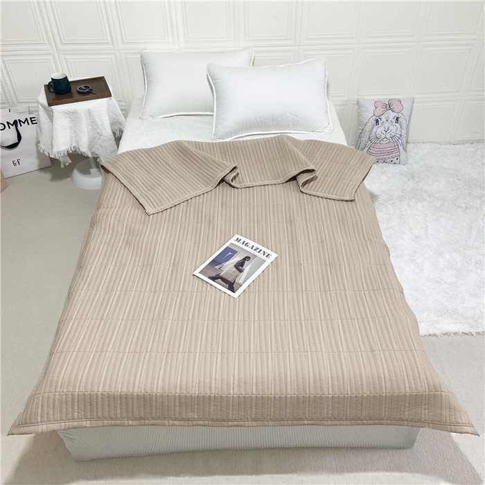 91家纺网 家纺一手货源 找家纺 卡奥家纺 2025新款有氧泡泡纱泡泡棉床盖夏被 卡其