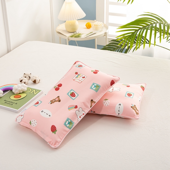 91家纺网 家纺一手货源 找家纺 萌番宝 A类新款60支长绒棉纯棉儿童枕套枕头 琦琦熊