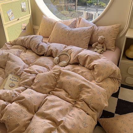 91家纺网 家纺一手货源 找家纺 （总）花漾家居 2025新款针织双层纱被套枕套四件套