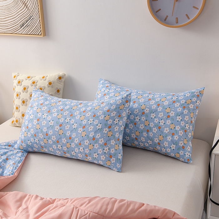 91家纺网 家纺一手货源 找家纺 鑫贝阳 2025新款亲肤水洗棉小花边印花夏被 花海