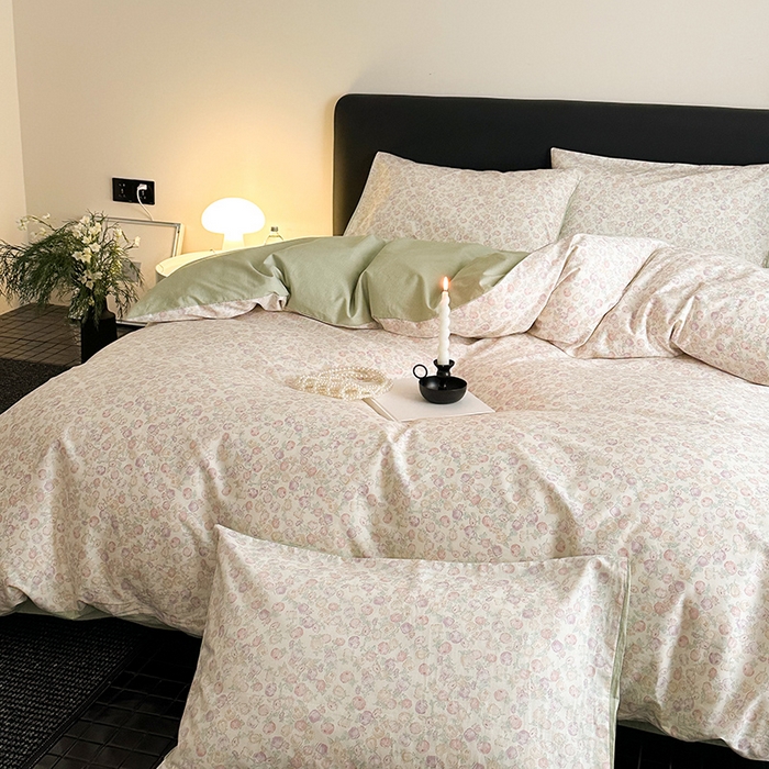 91家纺网 家纺一手货源 找家纺 典曼家纺 2025新款13372印花小清新四件套 春意盎然