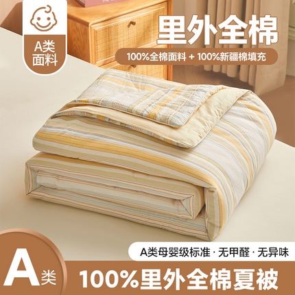 91家纺网 家纺一手货源 找家纺 （总）典冠 2025新款A类全棉棉花被夏被四件套