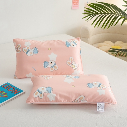 91家纺网 家纺一手货源 找家纺 萌番宝 A类新款60支长绒棉纯棉儿童枕套枕头 嗒嗒兔粉