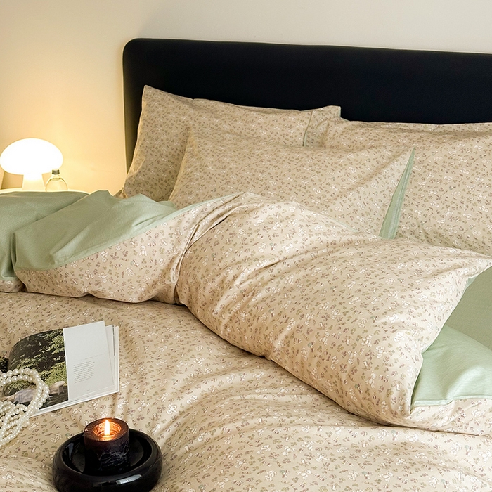 91家纺网 家纺一手货源 找家纺 典曼家纺 2025新款13372印花小清新四件套 布偶熊