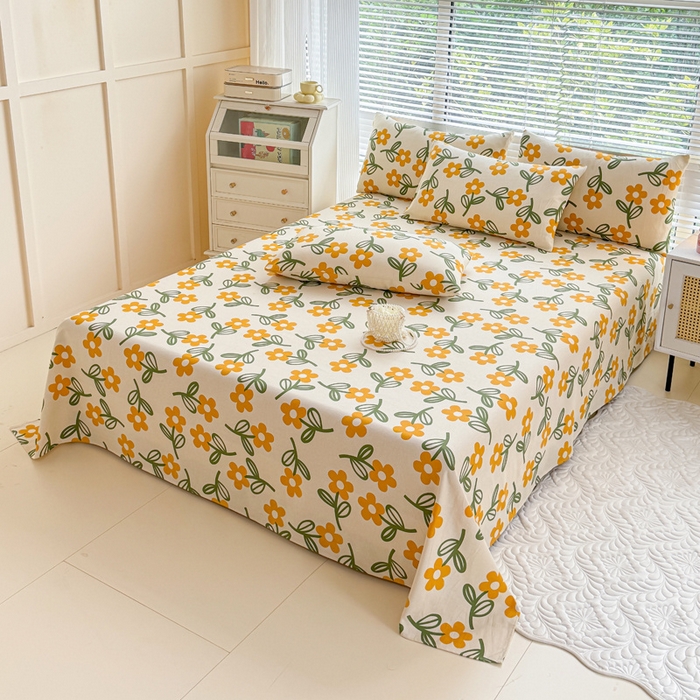 91家纺网 家纺一手货源 找家纺 仟网汇 2025新款老粗布床单粗布凉席老粗布单床单枕套单品 小桔梗