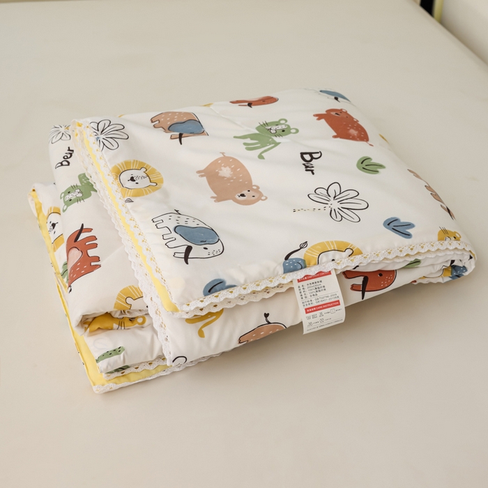 91家纺网 家纺一手货源 找家纺 （总）鑫贝阳 2025新款亲肤水洗棉小花边印花夏被