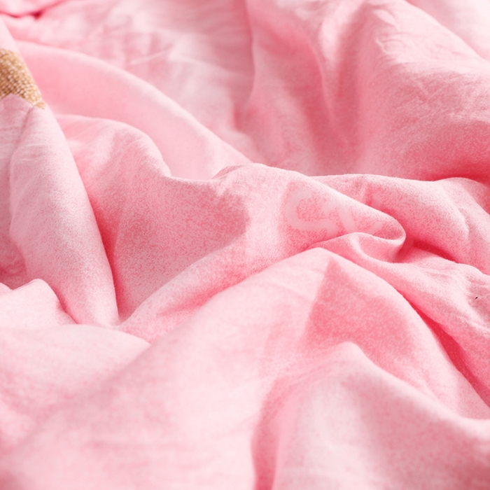 91家纺网 家纺一手货源 找家纺 鑫贝阳 2025新款亲肤水洗棉小花边印花夏被 星空粉