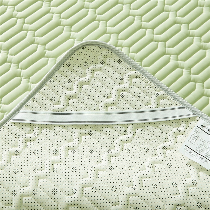 91家纺网 家纺一手货源 找家纺 雯豆2025夏季新品0.4乳胶凉席平铺款三件套凉感丝席梦思床罩 乳胶凉席-丁香绿