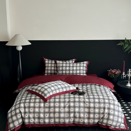 91家纺网 家纺一手货源 找家纺 馨蕊家居 2025新款100S澳棉数码印花摩登系列四件套 摩登-蔷薇