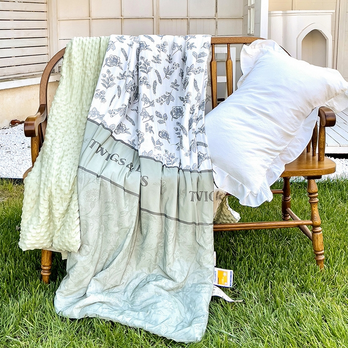 91家纺网 家纺一手货源 找家纺 绒梦里 2025新款A类小凉皮凉感冰豆豆夏被空调被 绿小香