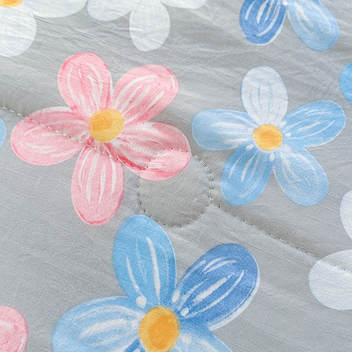 91家纺网 家纺一手货源 找家纺 好欣怡家纺 2026新款水洗棉夏被空调被被子被芯印花小清新夏凉被直播热款 水洗棉包边款-夏日浪漫