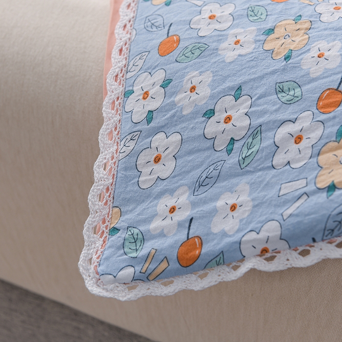 91家纺网 家纺一手货源 找家纺 鑫贝阳 2025新款亲肤水洗棉小花边印花夏被 花海