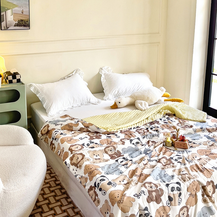 91家纺网 家纺一手货源 找家纺 绒梦里 2025新款A类小凉皮凉感冰豆豆夏被空调被 宠物派