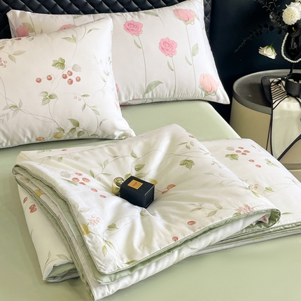 一加一 2025新款60S莱赛尔凉感蚕蛹蛋白夏被四件套 果曼