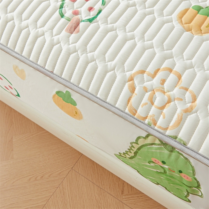 91家纺网 家纺一手货源 找家纺 雯豆2025夏季新品0.4乳胶凉席床笠款三件套凉感丝印花纯色床罩 乳胶床笠-恐龙乐园